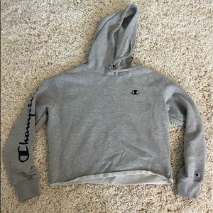 Cropped gray champion hoodie